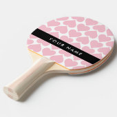 ピンクのハート，ロマンチック，あなたの名前，パーソナライズ 卓球ラケット (正面アングル)