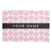 ピンクのハート，ロマンチック，あなたの名前，パーソナライズ 枕カバー (裏面)