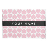 ピンクのハート，ロマンチック，あなたの名前，パーソナライズ 枕カバー (正面)