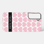 ピンクのハート,ロマンチック,あなたの名前,パーソナライズ SAMSUNG GALAXYケース (裏面横)