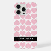 ピンクのハート、ロマンチック、名前入り iPhoneケース (裏面)