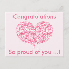 ピンクのハート | 卒業おめでとう ポストカード