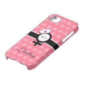 ピンクのハート+女性の印+ナースの帽子か名前 Case-Mate iPhoneケース (下部)