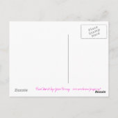 ピンクのハート「愛とキス」葉書 ポストカード (裏面)