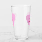 ピンクのハート 愛 Happy バレンタインデー 名前 タンブラーグラス (左)