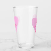 ピンクのハート 愛 Happy バレンタインデー 名前 タンブラーグラス (右)