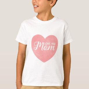 ピンクのハート、母の日のデザイン Tシャツ
