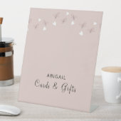 ピンクのハート&蝶カード&ギフト 台座サイン (インサイチュ)