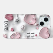 ピンクのハート Case-Mate iPhoneケース (裏面 (横))