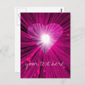 ピンクのハート「Your Text」ポストカード ポストカード (正面/裏面)