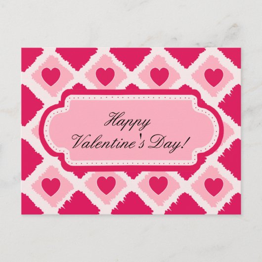 ピンクのハートNは郵便はがきを妨げます シーズンポストカード (正面)