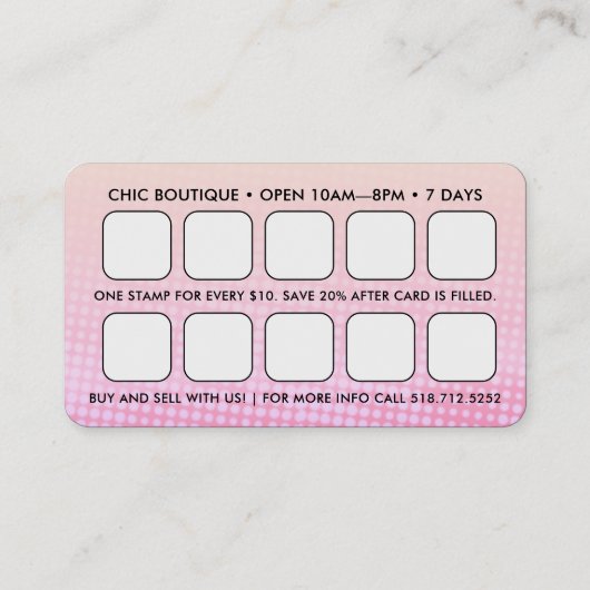 ピンクのハーフトーンQRコード報酬名刺 名刺 (裏面)