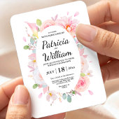 ピンクのハーブの花が日付を保存結婚する マグネット