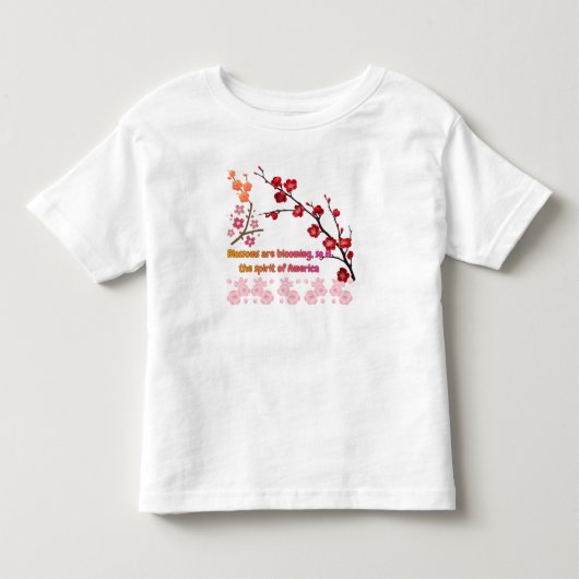 ピンクのハーモニーに咲く花びら トドラーTシャツ (正面)