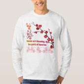 ピンクのハーモニーに咲く花びら 白 Tシャツ (正面)