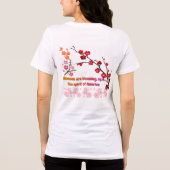 ピンクのハーモニーに浮かぶ花びら トライブレンドTシャツ (裏面)