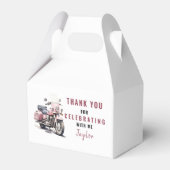 ピンクのバイク誕生日ゲーブルボックス/ビーフボックス フェイバーボックス (正面サイド)