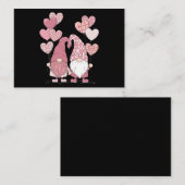 ピンクのバイソン柄ハートノーム バレンタインデー ノートカード (正面/裏面)