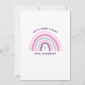 ピンクのバウンスハウス城の誕生日 招待状 (裏面)