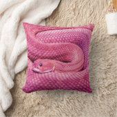 ピンクのバジリスクのガラガラヘビ クッション (ブランケット)