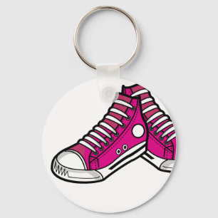 ピンクのバスケットボールのスニーカーKeychain キーホルダー
