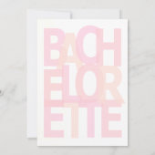 ピンクのバチェロレッテ招待状 招待状 (裏面)