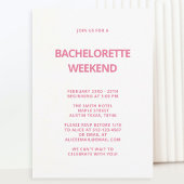 ピンクのバチェロレッテ招待状 招待状