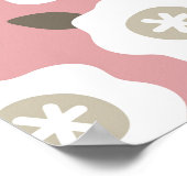 ピンクのバックグロに可愛い花のシームレスパターン ポスター (角)