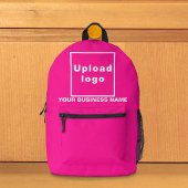 ピンクのバックパックにビジネス名とロゴ プリントバックパック