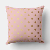 ピンクのバックラウンドの黄金の点 クッション (裏面)