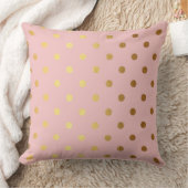 ピンクのバックラウンドの黄金の点 クッション (ブランケット)