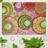 ピンクのバックルの台所タオル キッチンタオル (折り畳み)