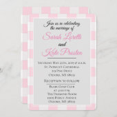 ピンクのバッファローチェック 招待状 (正面/裏面)