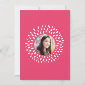 ピンクのバツミツバーフォト ボールド クール スターバースト グルーヴィー 招待状 (裏面)