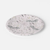 ピンクのバティ、星、月不気味々かわいい ペーパープレート (アングル)