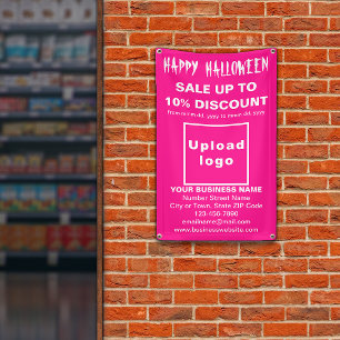 ピンクのバナーでビジネスのハロウィーンの販売 横断幕