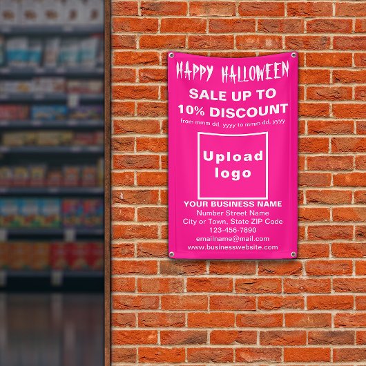 ピンクのバナーでビジネスのハロウィーンの販売 横断幕