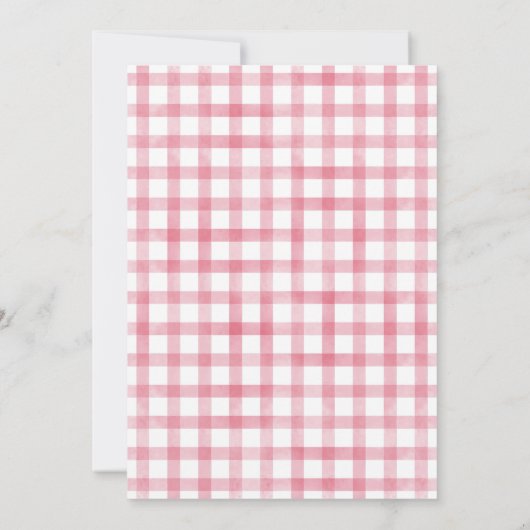 ピンクのバニーとリトルの女の子の誕生日パーティー 招待状 (裏面)