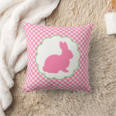 ピンクのバニーのシルエット クッション (ブランケット)