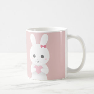 ピンクのバニーのマグ コーヒーマグカップ