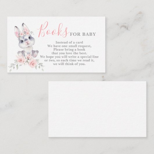 ピンクのバニー・ガールがブックカードを持ってくる エンクロージャーカード (正面/裏面)