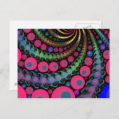 ピンクのバブルのフラクタルモザイク ポストカード (正面/裏面)