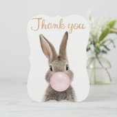 ピンクのバブルガムを吹くウサギ サンキューカード (スタンド正面)
