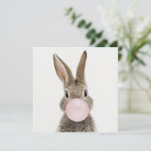 ピンクのバブルガムを吹くウサギ サンキューカード (スタンド正面)