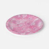 ピンクのバブルハートガーリーキュート90のスタイル誕生日 ペーパープレート (アングル)