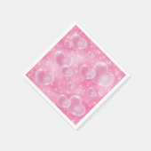 ピンクのバブルハートガーリーキュート90年代スタイル スタンダードカクテルナプキン (角)