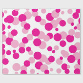 ピンクのバブル紙吹雪パターンのギフトラップ ラッピングペーパー (フラット)