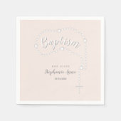 ピンクのバプティスロザリオ スタンダードカクテルナプキン (正面)