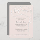 ピンクのバプティスロザリオ 招待状 (正面/裏面)