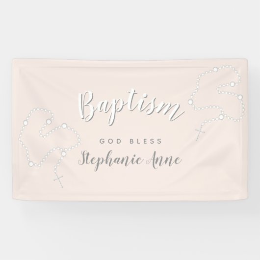 ピンクのバプティスロザリオ 横断幕 (横)